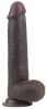 Sliding Skin – érzéki dildó barna színben 17 cm x 4,2 cm