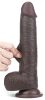 Sliding Skin – érzéki dildó barna színben 17 cm x 4,2 cm