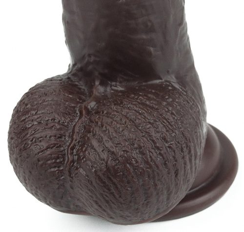 Sliding Skin – érzéki dildó barna színben 17 cm x 4,2 cm