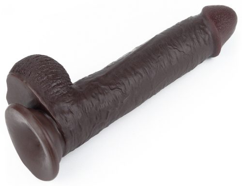 Sliding Skin – érzéki dildó barna színben 17 cm x 4,2 cm