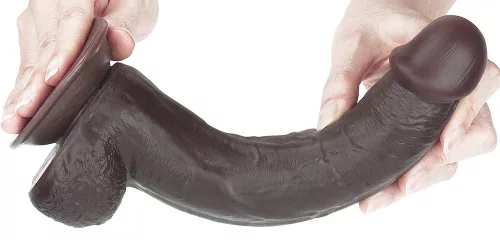 Prémium csúszó bőr dildó – 18 x 4.5 cm barna