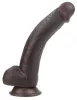 Prémium csúszó bőr dildó – 18 x 4.5 cm barna