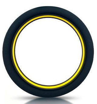 Beast Ring – prémium szilikon péniszgyűrű 36 mm, fekete-sárga