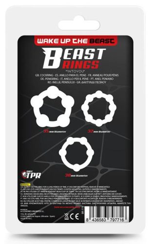 Mini puha péniszgyűrűk 3 db – Fekete gyöngyös készlet