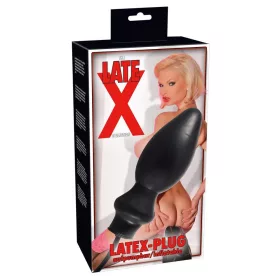 Latex Anál plug Felfújható, pumpás 20 cm fekete