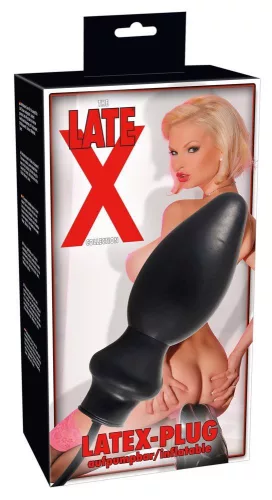 Latex Anál plug Felfújható, pumpás 20 cm fekete