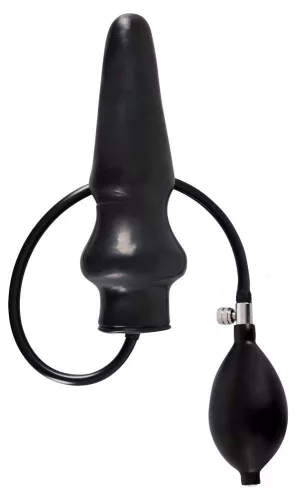 Latex Anál plug Felfújható, pumpás 20 cm fekete