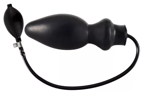 Latex Anál plug Felfújható, pumpás 20 cm fekete