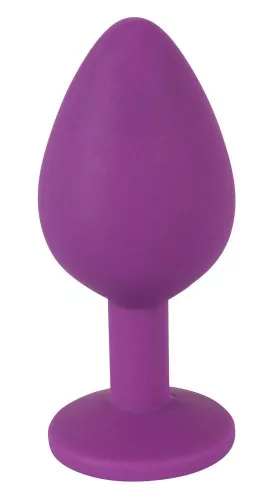 Színes Joy Anál plug kő díszítéssel 8 cm lila