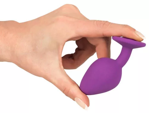 Színes Joy Anál plug kő díszítéssel 8 cm lila
