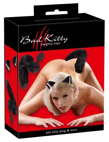 Bad Kitty Anál plug Szilikon, puhatestű, 9,3 cm fekete