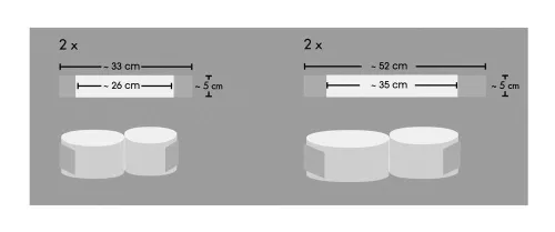 Kikötő szett 4 részes rugalmas tépőzáras fekete 35-52 cm, 26-33 cm