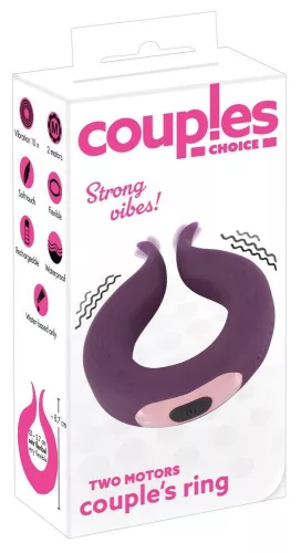 Couples Choice vibrátor két motorral, 10 mód, vízálló, rugalmas - 8,7 cm fekete