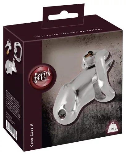 Fetish Collection Zárható Péniszketrec Szellőző nyílásokkal 8,5 cm ezüst