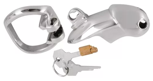 Fetish Collection Zárható Péniszketrec Szellőző nyílásokkal 8,5 cm ezüst