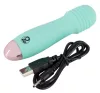 Cuties Mini vibrátor 7 rezgés mód USB-töltés vízálló zöld 12,5 cm