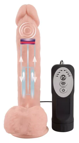 Szexjáték Lökő, forgó, vibráló 21 cm fekete