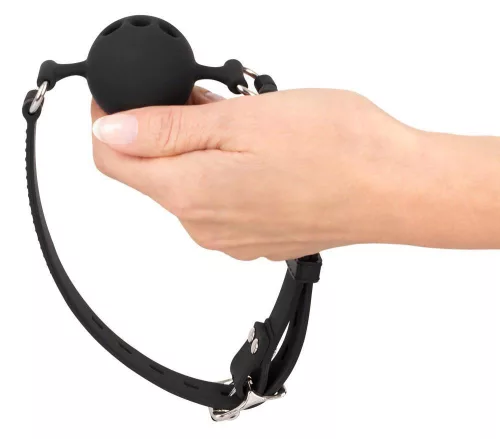 Szilikon szájpecek légzőnyílásokkal fekete 4 cm átmérő