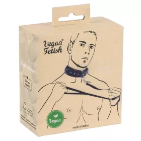   Kötöző Vegan nyakörv szíjjal állítható 37-47 cm fekete