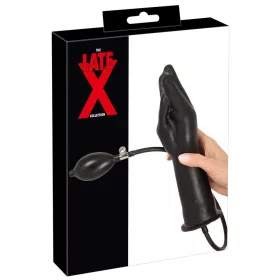   LateX Dildó Nádműthető, Vaginalis és Anális, 25 cm Fekete