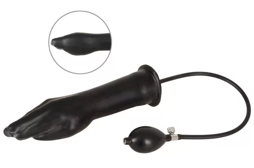 LateX Dildó Nádműthető, Vaginalis és Anális, 25 cm Fekete