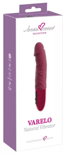 Beau Coeur Vibrátor Realisztikus, 12 mód, USB töltés 23 cm piros