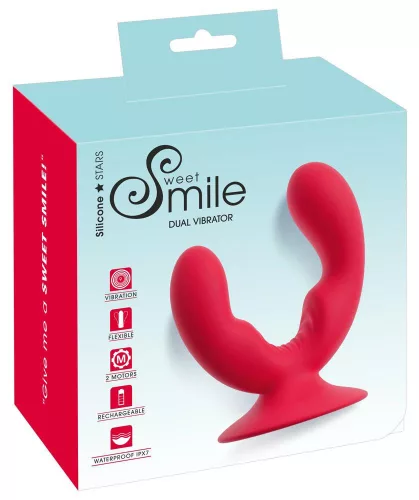 Sweet Smile Vibrátor Dupla stimuláció, csendes motorok, 9 mód USB-töltés fekete 13,5 cm / 9 cm