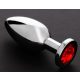 Butty Jewel Plug L – prémium piros anális izgató 9 x 3,8 cm