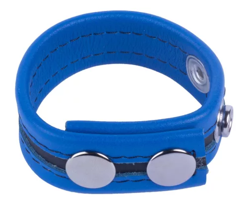 Tippy Blue – bőr péniszgyűrű prémium kényelemmel