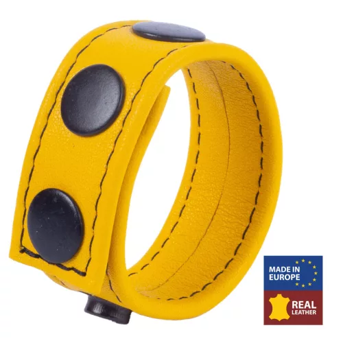 Cocky Yellow – bőr péniszgyűrű