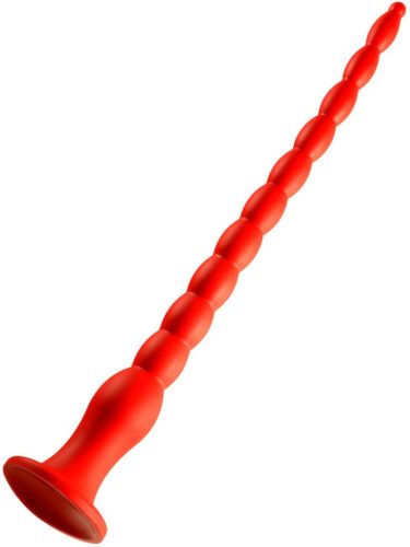 Hosszú Stretch Worm Dildo N°6 - 60 x 6cm piros