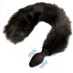 Vibrációs Fox Tail – vezeték nélküli anál plug, fekete