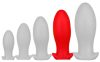 Saurus Egg XL – prémium szilikon análplug 16,5 x 7,3 cm, piros
