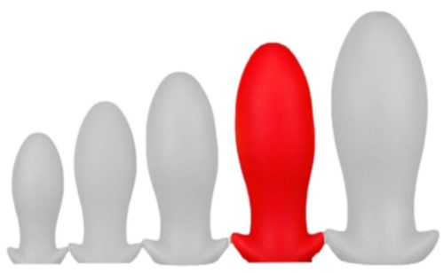 Saurus Egg XL – prémium szilikon análplug 16,5 x 7,3 cm, piros