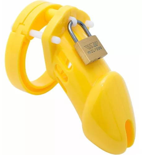 Bran – sárga szilikon chastity cage, érzéki izgalomhoz