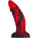 Squax – prémium, 18 cm-es, fekete-piros dildó