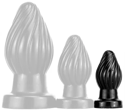 Spiral Plug S - ívelt anális kiegészítő, 7x3,5 cm, fekete
