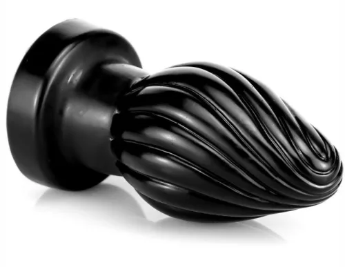 Spiral Plug S - ívelt anális kiegészítő, 7x3,5 cm, fekete