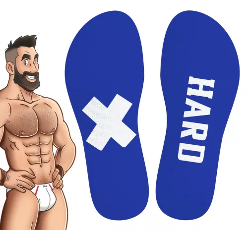 Hard SneakXX – divatos, kék-fehér magas zokni