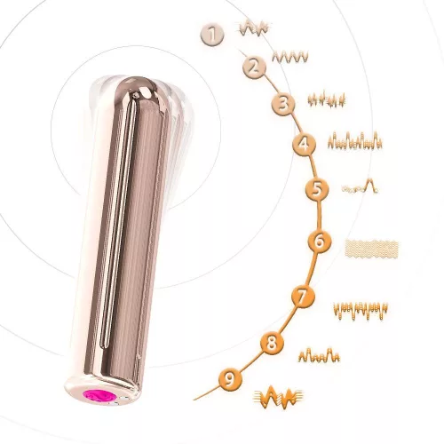 Szexjáték Rezgő 9 mód USB töltés rózsaarany 8,8x8,8x2 cm