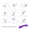 Vibrátor G-pont és csikló stimuláló 9 mód USB töltés 18 cm lila