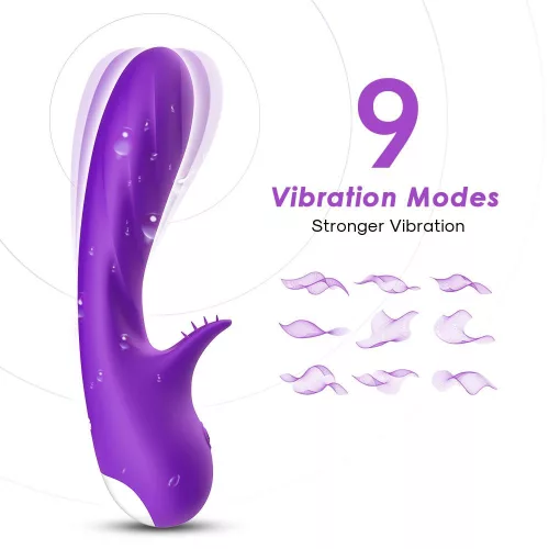 Vibrátor G-pont és csikló stimuláló 9 mód USB töltés 18 cm lila