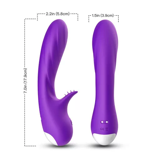 Vibrátor G-pont és csikló stimuláló 9 mód USB töltés 18 cm lila