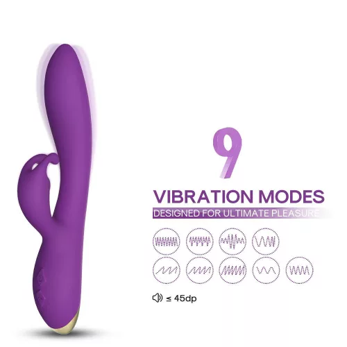 Bonnie Vibrátor Nyuszis G-pont stimuláló Vízálló 22,2 cm lila
