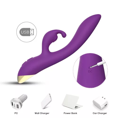 Bonnie Vibrátor Nyuszis G-pont stimuláló Vízálló 22,2 cm lila