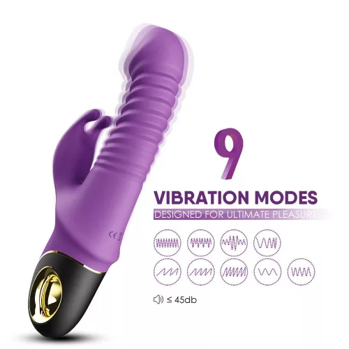 Vibrátor pulzáló, forgó, vízálló 19,5 cm lila