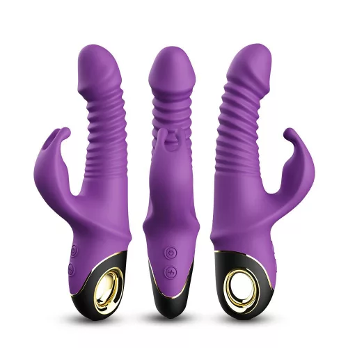 Vibrátor pulzáló, forgó, vízálló 19,5 cm lila