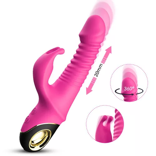 Zing Vibrátor pulzáló, forgó, vízálló 19,5 cm rózsaszín
