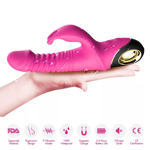 Zing Vibrátor pulzáló, forgó, vízálló 19,5 cm rózsaszín