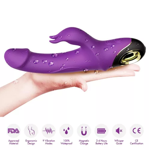 Meteror Vibrátor Kettős rezgés, Vízálló 22,7 cm lila